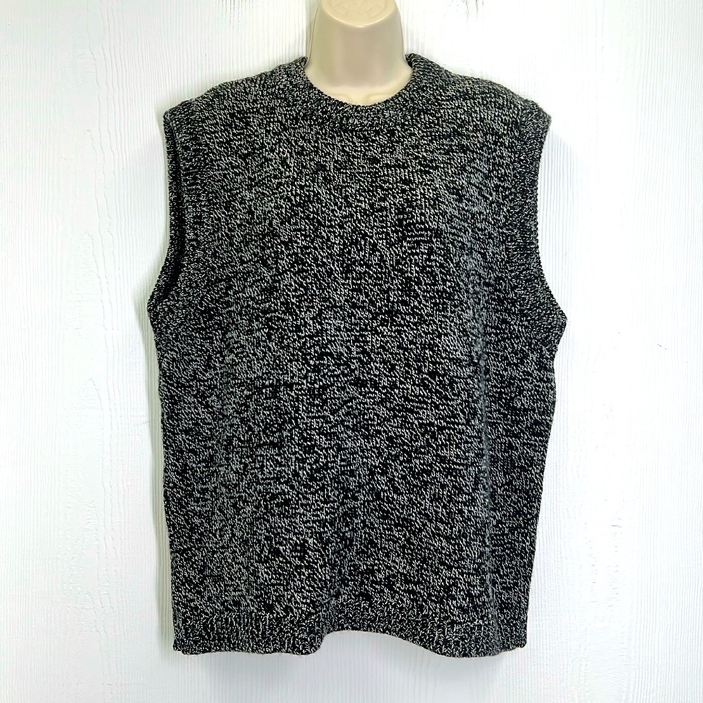 Zara - NWT Black And White Tweed Knit Sleeveless Sweater Size Small